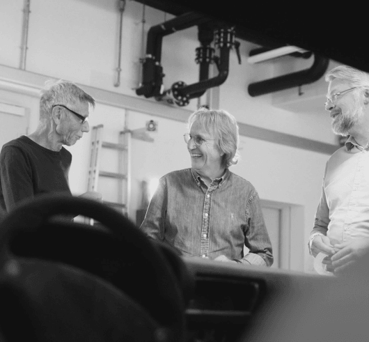 REEN engineers in conversation in the workshop